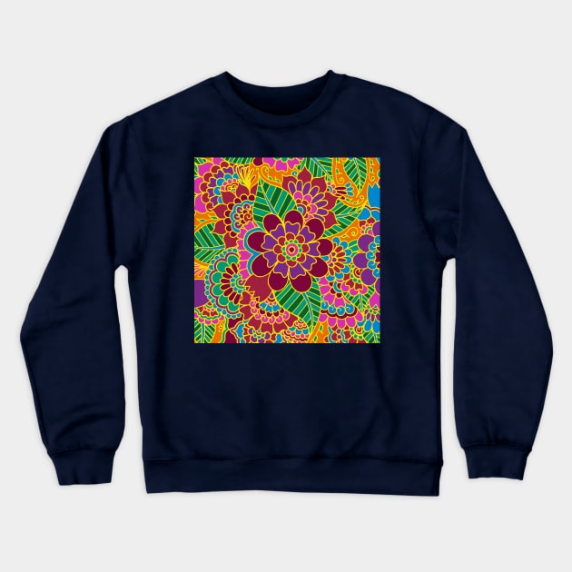 Orange Flower Garden Crewneck Sweatshirt by HLeslie Design